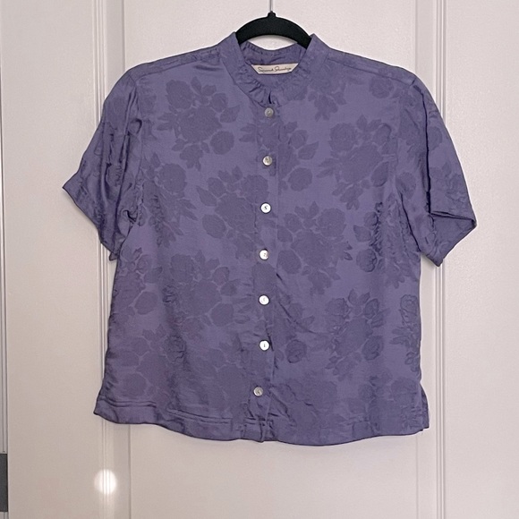 French Laundry Purple Button Up Blouse - Picture 1 of 4